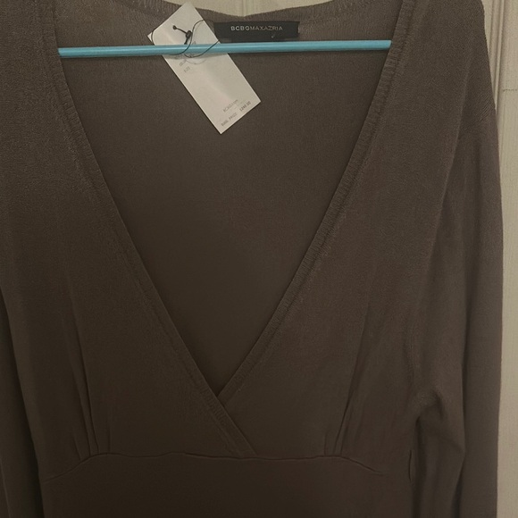 BCBGMaxAzria Black Bodycon V-Neck Dress - Picture 3 of 4